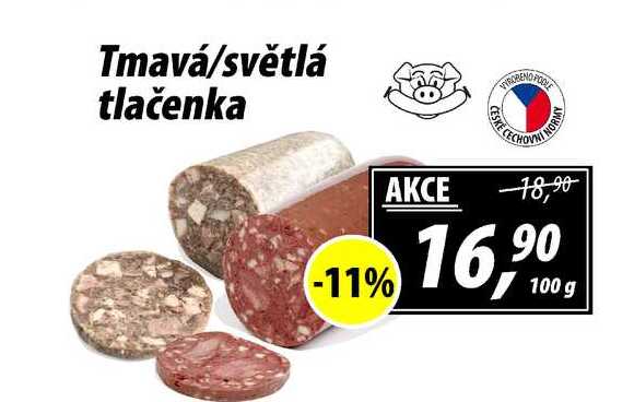 Tmavá/světlá tlačenka, 100 g 