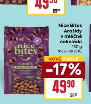 Nice Bites Arašídy v mléčné čokoládě 130 g 