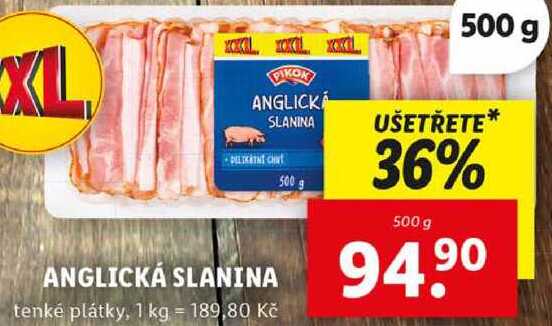 ANGLICKÁ SLANINA, 500 g