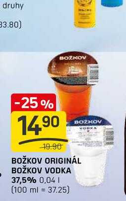 BOŽKOV VODKA 37,5% 0,04l v akci