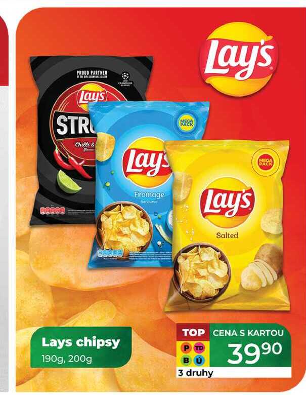 Lays chipsy 190g, 200g 