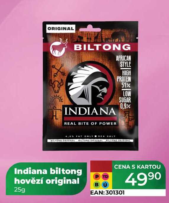 Indiana biltong hovězí original 25g 