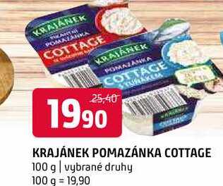 Krajánek pomazánka Cottage 100g, vybrané druhy