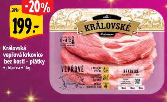 Královská vepřová krkovice bez kosti - plátky, 1 kg