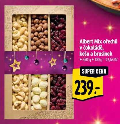 Albert Mix ořechů v čokoládě, kešu a brusinek, 560 g