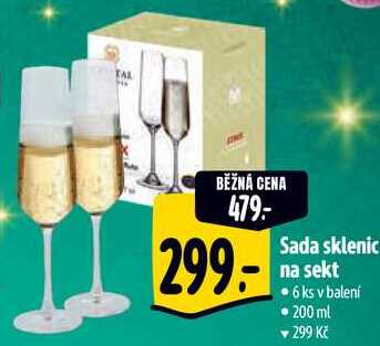 Sada sklenic na sekt, 6 ks