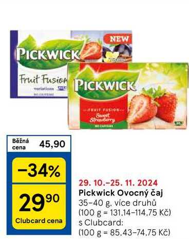 Pickwick Ovocný čaj, 35-40 g