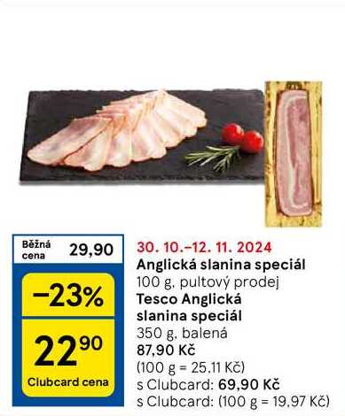 Anglická slanina speciál, 100 g