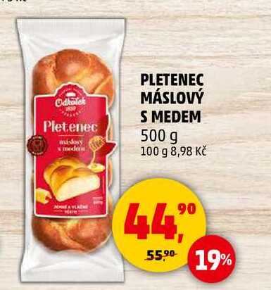 PLETENEC MÁSLOVÝ S MEDEM, 500 g