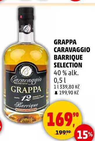 GRAPPA CARAVAGGIO BARRIQUE SELECTION, 0,5 l 