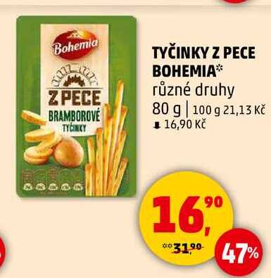 TYČINKY Z PECE BOHEMIA různé druhy, 80 g