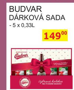 BUDVAR DÁRKOVÁ SADA - 5 x 0,33L 