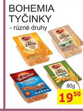 BOHEMIA TYČINKY - různé druhy 80g 