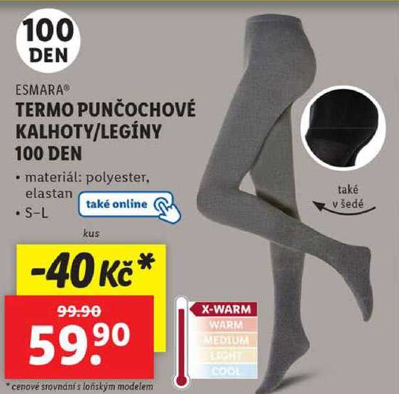 TERMO PUNČOCHOVÉ KALHOTY/LEGÍNY 100DEN