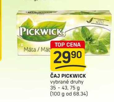 ČAJ PICKWICK vybrané druhy 35-43, 75 g