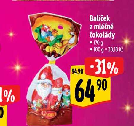   Balíček z mléčné čokolády •170 g 