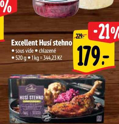 Excellent Husí stehno sous vide chlazené 520 g  