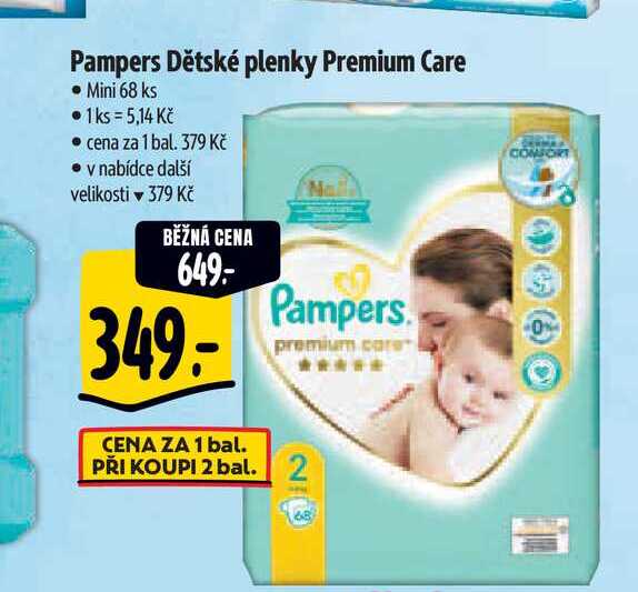 Pampers Dětské plenky Premium Care • Mini 68 ks 