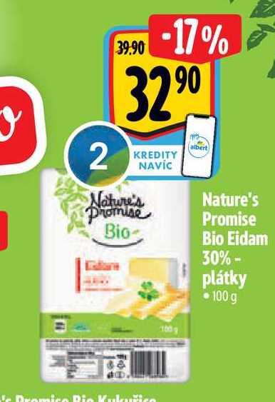   Nature's Promise Bio Eidam 30%- plátky 100 g 