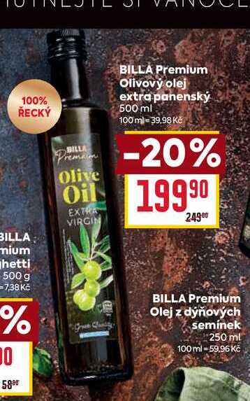 BILLA Premium Olivový olej extra panenský 500 ml 