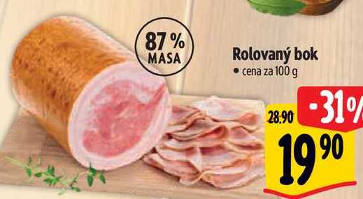 Rolovaný bok, cena za 100 g 