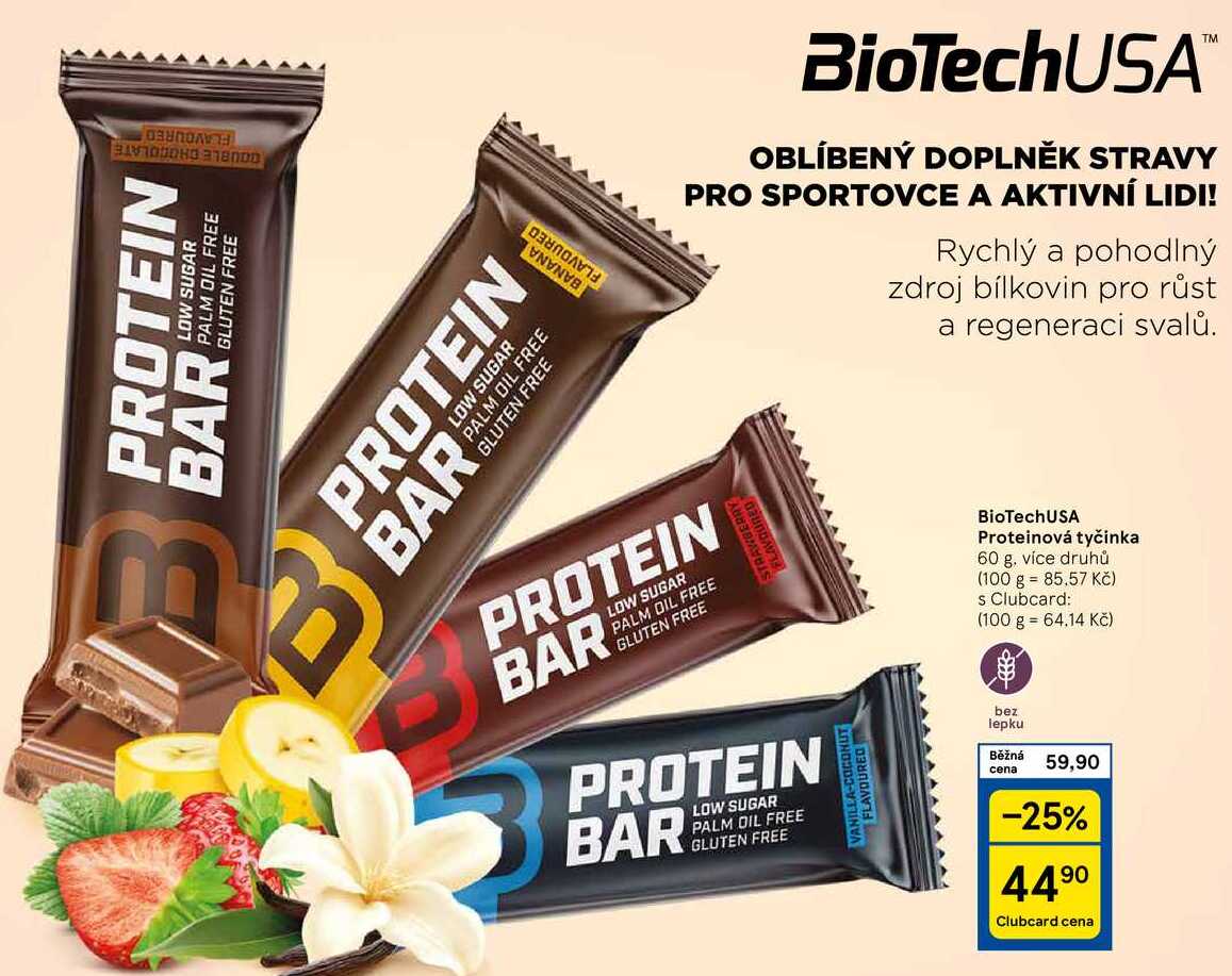 BioTechUSA Proteinová tyčinka, 60 g, více druhů 