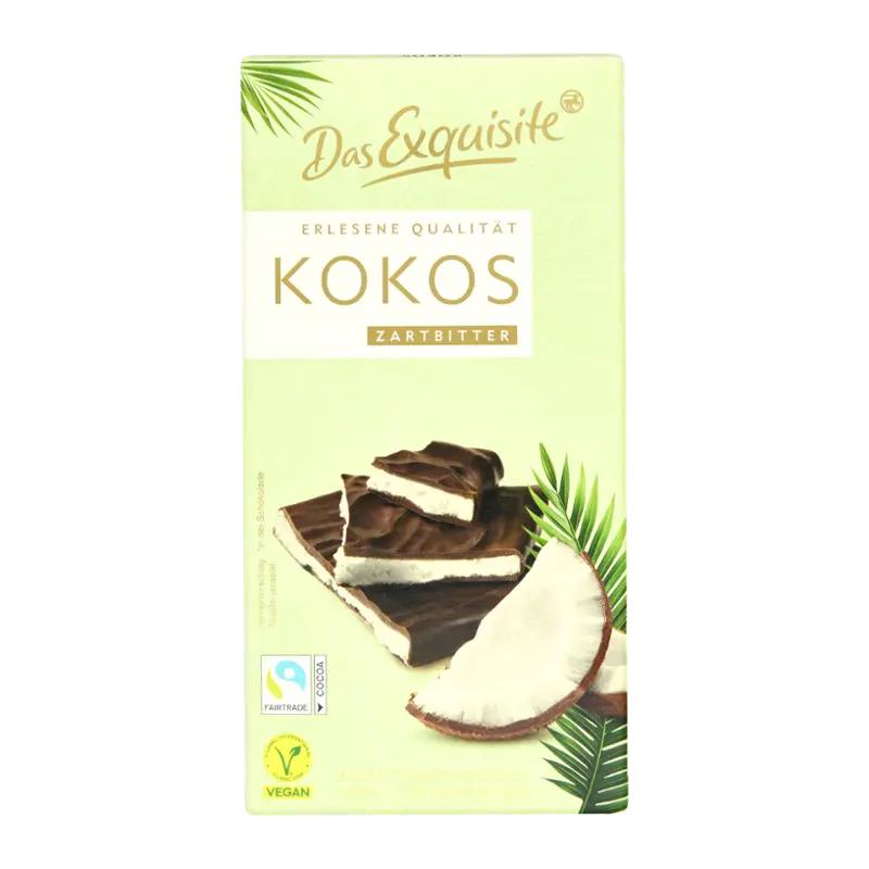 Das Exquisite Veganská hořká čokoláda s kokosem, 140 g