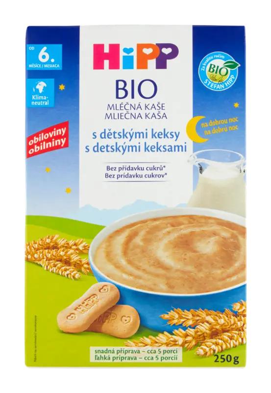 HiPP BIO Mléčná kaše na dobrou noc s keksy, 250 g