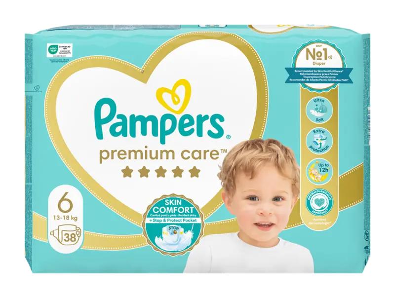 Pampers Plenky Premium Care 13 -18 kg, vel. 6, 38 ks