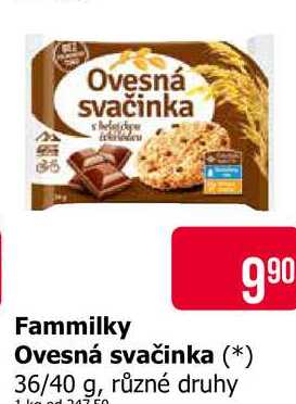 Ovesná svačinka 36/40 g, různé druhy 