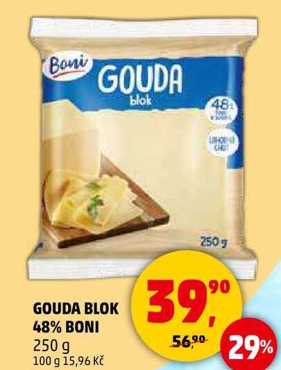 GOUDA BLOK 48% BONI, 250 g 