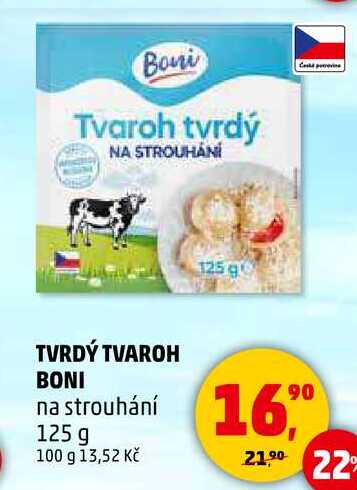 TVRDÝ TVAROH BONI na strouhání, 125 g