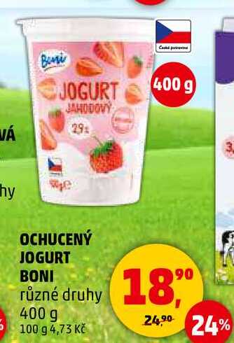 OCHUCENÝ JOGURT BONI různé druhy, 400 g 