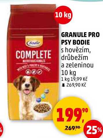 GRANULE PRO PSY BODIE s hovězím, 10 kg