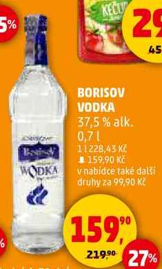 BORISOV VODKA 37,5% alk., 0,7 l