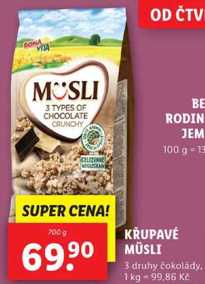 KŘUPAVÉ MÜSLI, 700 g