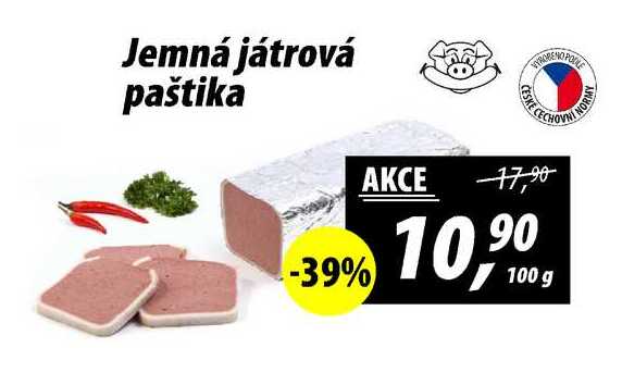 Jemná játrová paštika, 100 g 