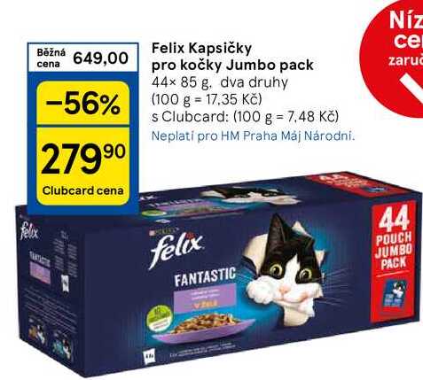 Felix Kapsičky pro kočky Jumbo pack, 44× 85 g