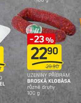 BRDSKÁ KLOBÁSA různé druhy 100 g 