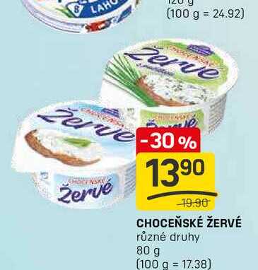 CHOCEŇSKÉ ŽERVÉ různé druhy 80 g 