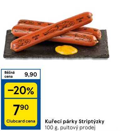 Kuřecí párky Striptýzky, 100 g