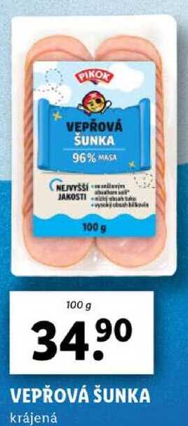 VEPŘOVÁ ŠUNKA, 100 g