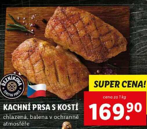 KACHNÍ PRSA S KOSTÍ, cena za 1 kg 