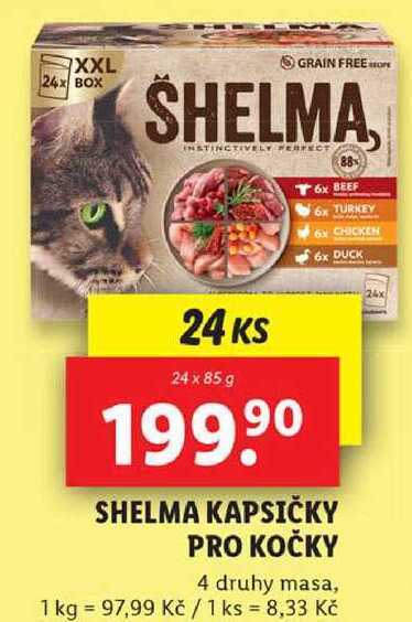 SHELMA KAPSIČKY PRO KOČKY, 24x 85 g