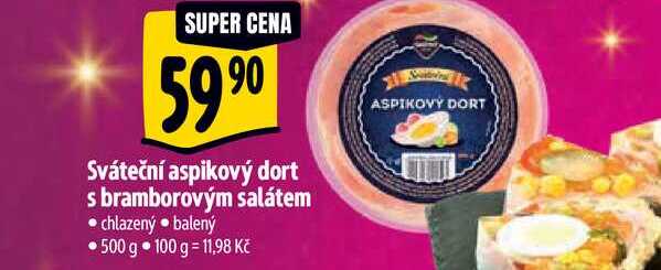  Sváteční aspikový dort s bramborovým salátem  500 g