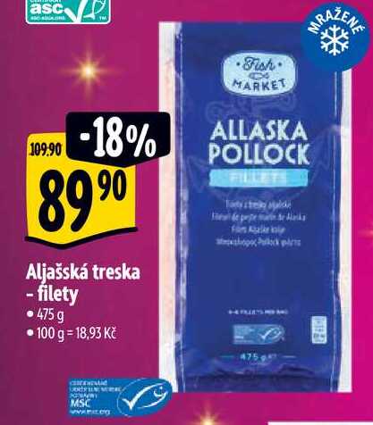   Aljašská treska - filety • 475 g 