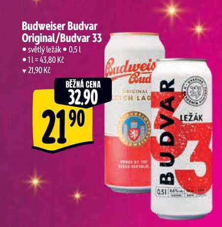 Budweiser Budvar Original/Budvar 33  0,5 l