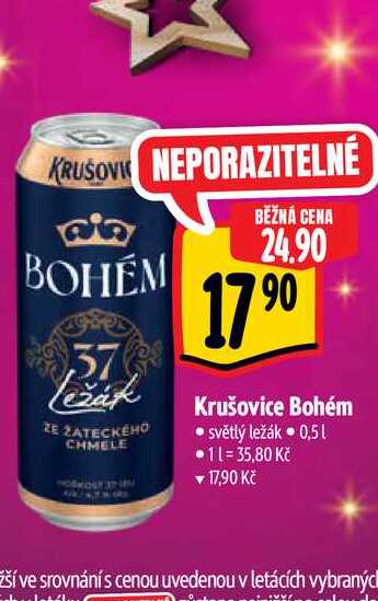   Krušovice Bohém  0,5 l