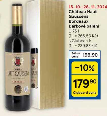 Château Haut Gaussens Bordeaux Dárkové balení, 0.75 l