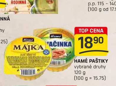 HAMÉ PAŠTIKY vybrané druhy 120 g